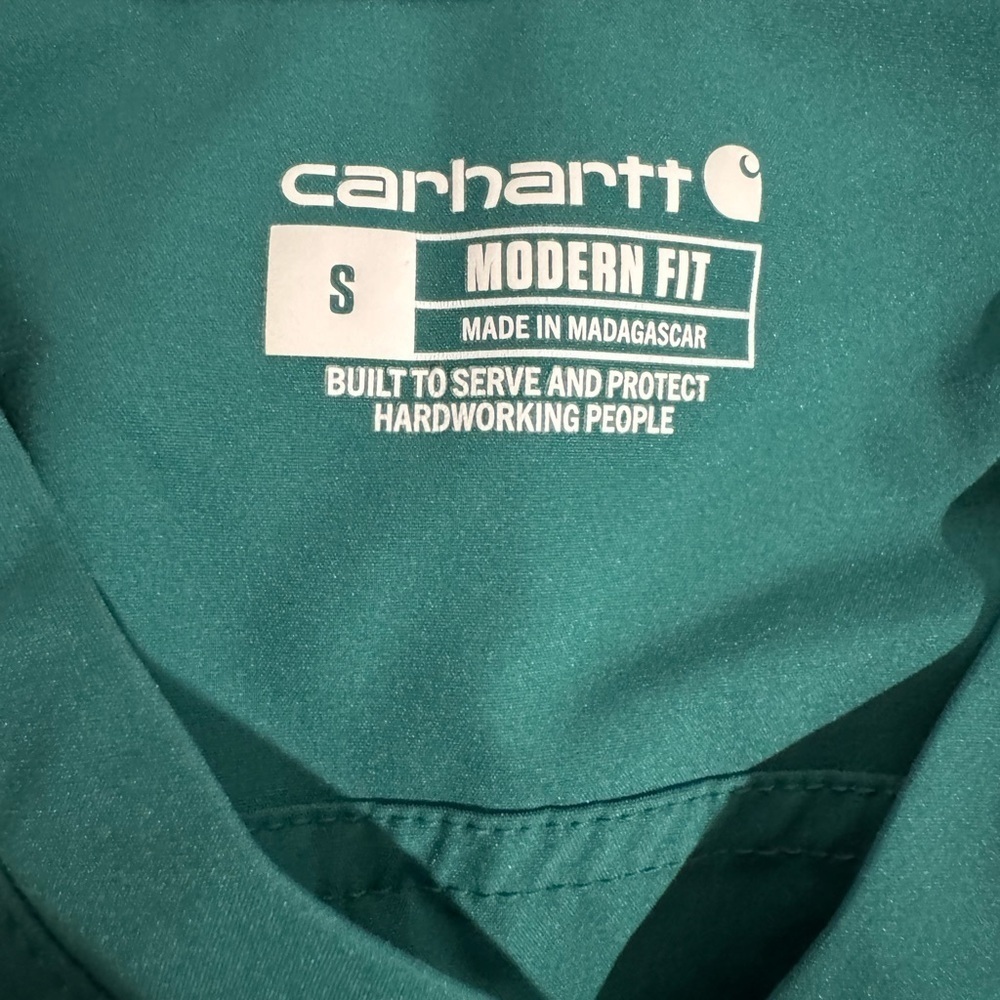 Carhartt Force Women's V-Neck Scrub Top Modern Fit Hunter Green Size Small - Picture 9 of 11